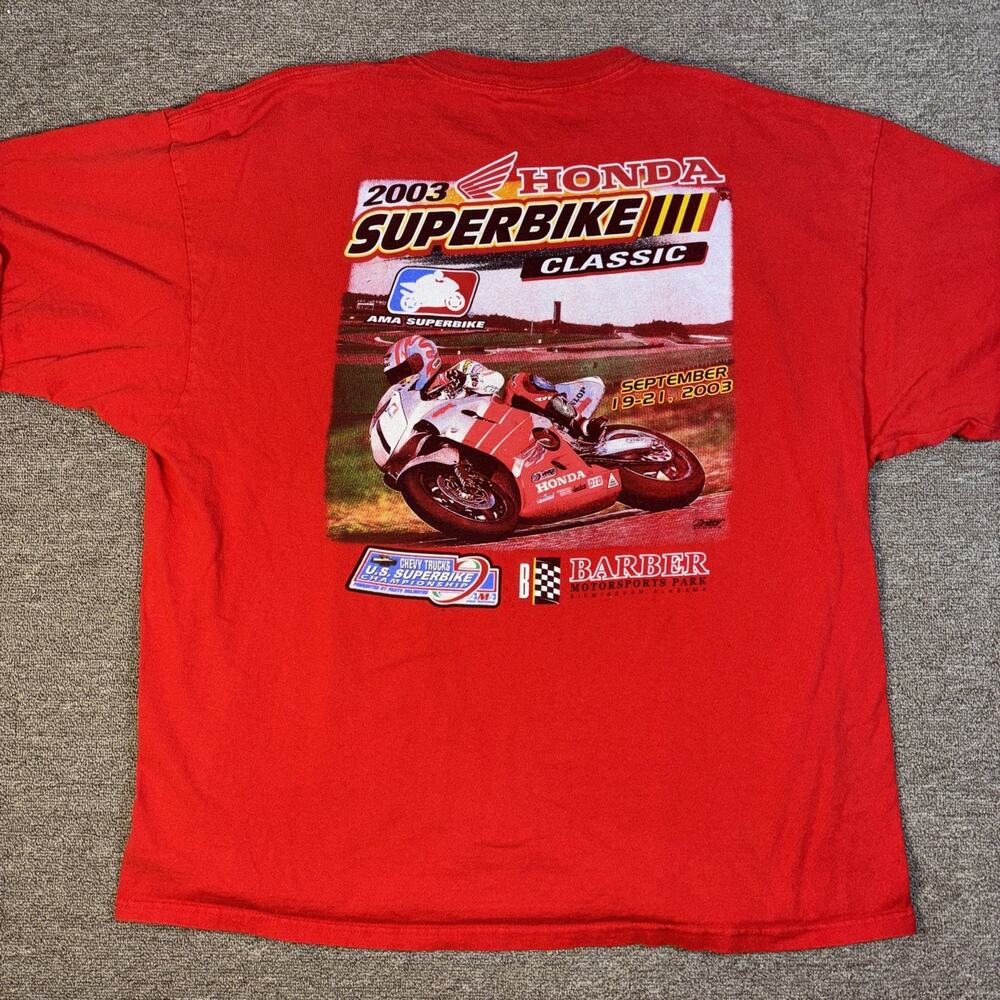 Honda Superbike 2003 Classic T-shirt Red 2xL Barber Motorsports 25x30